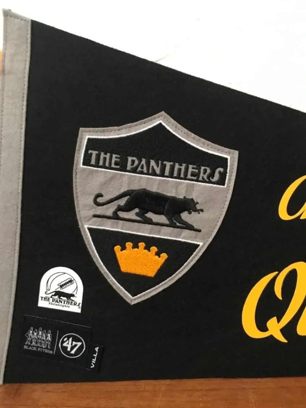 NEW '47 Brand Black Fives Quaker City Philadelphia Panthers Basketball Pennant